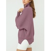 image:imageANRABESS Womens Oversized Fashion Long Sleeve Quarter Zip Baggy Loose Slouchy Sweater Pullover Tops 2026 Fall OutfitsPurple