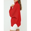 image:imageANRABESS Womens Oversized Fashion Long Sleeve Quarter Zip Baggy Loose Slouchy Sweater Pullover Tops 2026 Fall OutfitsRed