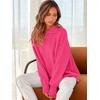 image:imageANRABESS Womens Oversized Fashion Long Sleeve Quarter Zip Baggy Loose Slouchy Sweater Pullover Tops 2026 Fall OutfitsRose