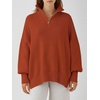 image:imageANRABESS Womens Oversized Fashion Long Sleeve Quarter Zip Baggy Loose Slouchy Sweater Pullover Tops 2026 Fall OutfitsRust