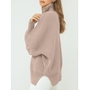 image:imageANRABESS Womens Oversized Fashion Long Sleeve Quarter Zip Baggy Loose Slouchy Sweater Pullover Tops 2026 Fall OutfitsSand
