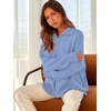 image:imageANRABESS Womens Oversized Fashion Long Sleeve Quarter Zip Baggy Loose Slouchy Sweater Pullover Tops 2026 Fall OutfitsSky Blue