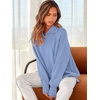 image:imageANRABESS Womens Oversized Fashion Long Sleeve Quarter Zip Baggy Loose Slouchy Sweater Pullover Tops 2026 Fall OutfitsSky Blue