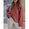 image:imageANRABESS Womens Oversized Sweaters 2026 Long Sleeve Fuzzy Knit Casual Chunky Pullover Sweater Fall Outfits ClothesBirck Red