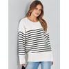 image:imageANRABESS Womens Oversized Sweaters 2026 Long Sleeve Fuzzy Knit Casual Chunky Pullover Sweater Fall Outfits ClothesBlack White Stripes