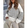 image:imageANRABESS Womens Oversized Sweaters 2026 Long Sleeve Fuzzy Knit Casual Chunky Pullover Sweater Fall Outfits ClothesBlack White Stripes