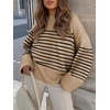 image:imageANRABESS Womens Oversized Sweaters 2026 Long Sleeve Fuzzy Knit Casual Chunky Pullover Sweater Fall Outfits ClothesCamel Black Stripe