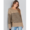image:imageANRABESS Womens Oversized Sweaters 2026 Long Sleeve Fuzzy Knit Casual Chunky Pullover Sweater Fall Outfits ClothesCamel Black Stripe