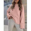 image:imageANRABESS Womens Oversized Sweaters 2026 Long Sleeve Fuzzy Knit Casual Chunky Pullover Sweater Fall Outfits ClothesCoral