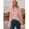 image:imageANRABESS Womens Oversized Sweaters 2026 Long Sleeve Fuzzy Knit Casual Chunky Pullover Sweater Fall Outfits ClothesCoral