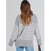 image:imageANRABESS Womens Oversized Sweaters 2026 Long Sleeve Fuzzy Knit Casual Chunky Pullover Sweater Fall Outfits ClothesGrey White Stripe