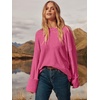image:imageANRABESS Womens Oversized Sweaters 2026 Long Sleeve Fuzzy Knit Casual Chunky Pullover Sweater Fall Outfits ClothesHot Pink