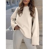 image:imageANRABESS Womens Oversized Sweaters 2026 Long Sleeve Fuzzy Knit Casual Chunky Pullover Sweater Fall Outfits ClothesParchment