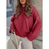 image:imageANRABESS Womens Oversized Sweaters 2026 Long Sleeve Fuzzy Knit Casual Chunky Pullover Sweater Fall Outfits ClothesRed