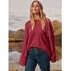 image:imageANRABESS Womens Oversized Sweaters 2026 Long Sleeve Fuzzy Knit Casual Chunky Pullover Sweater Fall Outfits ClothesRed