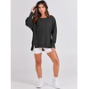 image:imageANRABESS Womens Oversized Sweatshirts Crew Neck Long Sleeve Shirts Casual Loose Slit 2026 Fall Outfits Y2K Teen Girls ClothesBlack