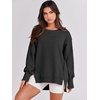 image:imageANRABESS Womens Oversized Sweatshirts Crew Neck Long Sleeve Shirts Casual Loose Slit 2026 Fall Outfits Y2K Teen Girls ClothesBlack