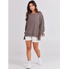 image:imageANRABESS Womens Oversized Sweatshirts Crew Neck Long Sleeve Shirts Casual Loose Slit 2026 Fall Outfits Y2K Teen Girls ClothesBrown