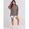 image:imageANRABESS Womens Oversized Sweatshirts Crew Neck Long Sleeve Shirts Casual Loose Slit 2026 Fall Outfits Y2K Teen Girls ClothesBrown