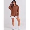 image:imageANRABESS Womens Oversized Sweatshirts Crew Neck Long Sleeve Shirts Casual Loose Slit 2026 Fall Outfits Y2K Teen Girls ClothesCaramel