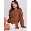 image:imageANRABESS Womens Oversized Sweatshirts Crew Neck Long Sleeve Shirts Casual Loose Slit 2026 Fall Outfits Y2K Teen Girls ClothesCaramel