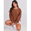 image:imageANRABESS Womens Oversized Sweatshirts Crew Neck Long Sleeve Shirts Casual Loose Slit 2026 Fall Outfits Y2K Teen Girls ClothesCaramel
