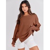 image:imageANRABESS Womens Oversized Sweatshirts Crew Neck Long Sleeve Shirts Casual Loose Slit 2026 Fall Outfits Y2K Teen Girls ClothesCaramel