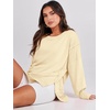 image:imageANRABESS Womens Oversized Sweatshirts Crew Neck Long Sleeve Shirts Casual Loose Slit 2026 Fall Outfits Y2K Teen Girls ClothesCream Yellow