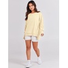image:imageANRABESS Womens Oversized Sweatshirts Crew Neck Long Sleeve Shirts Casual Loose Slit 2026 Fall Outfits Y2K Teen Girls ClothesCream Yellow
