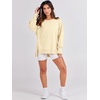 image:imageANRABESS Womens Oversized Sweatshirts Crew Neck Long Sleeve Shirts Casual Loose Slit 2026 Fall Outfits Y2K Teen Girls ClothesCream Yellow