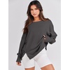 image:imageANRABESS Womens Oversized Sweatshirts Crew Neck Long Sleeve Shirts Casual Loose Slit 2026 Fall Outfits Y2K Teen Girls ClothesDeep Gray