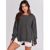 image:imageANRABESS Womens Oversized Sweatshirts Crew Neck Long Sleeve Shirts Casual Loose Slit 2026 Fall Outfits Y2K Teen Girls ClothesDeep Gray