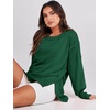 image:imageANRABESS Womens Oversized Sweatshirts Crew Neck Long Sleeve Shirts Casual Loose Slit 2026 Fall Outfits Y2K Teen Girls ClothesDeep Green