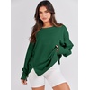 image:imageANRABESS Womens Oversized Sweatshirts Crew Neck Long Sleeve Shirts Casual Loose Slit 2026 Fall Outfits Y2K Teen Girls ClothesDeep Green