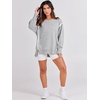 image:imageANRABESS Womens Oversized Sweatshirts Crew Neck Long Sleeve Shirts Casual Loose Slit 2026 Fall Outfits Y2K Teen Girls ClothesGray