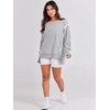 image:imageANRABESS Womens Oversized Sweatshirts Crew Neck Long Sleeve Shirts Casual Loose Slit 2026 Fall Outfits Y2K Teen Girls ClothesGray