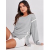 image:imageANRABESS Womens Oversized Sweatshirts Crew Neck Long Sleeve Shirts Casual Loose Slit 2026 Fall Outfits Y2K Teen Girls ClothesGray