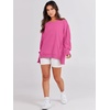 image:imageANRABESS Womens Oversized Sweatshirts Crew Neck Long Sleeve Shirts Casual Loose Slit 2026 Fall Outfits Y2K Teen Girls ClothesHot Pink