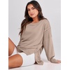 image:imageANRABESS Womens Oversized Sweatshirts Crew Neck Long Sleeve Shirts Casual Loose Slit 2026 Fall Outfits Y2K Teen Girls ClothesKhaki