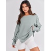 image:imageANRABESS Womens Oversized Sweatshirts Crew Neck Long Sleeve Shirts Casual Loose Slit 2026 Fall Outfits Y2K Teen Girls ClothesLight Green