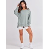 image:imageANRABESS Womens Oversized Sweatshirts Crew Neck Long Sleeve Shirts Casual Loose Slit 2026 Fall Outfits Y2K Teen Girls ClothesLight Green