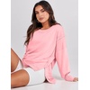 image:imageANRABESS Womens Oversized Sweatshirts Crew Neck Long Sleeve Shirts Casual Loose Slit 2026 Fall Outfits Y2K Teen Girls ClothesPink