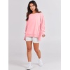 image:imageANRABESS Womens Oversized Sweatshirts Crew Neck Long Sleeve Shirts Casual Loose Slit 2026 Fall Outfits Y2K Teen Girls ClothesPink