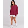 image:imageANRABESS Womens Oversized Sweatshirts Crew Neck Long Sleeve Shirts Casual Loose Slit 2026 Fall Outfits Y2K Teen Girls ClothesRed