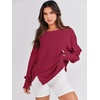 image:imageANRABESS Womens Oversized Sweatshirts Crew Neck Long Sleeve Shirts Casual Loose Slit 2026 Fall Outfits Y2K Teen Girls ClothesRed