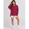 image:imageANRABESS Womens Oversized Sweatshirts Crew Neck Long Sleeve Shirts Casual Loose Slit 2026 Fall Outfits Y2K Teen Girls ClothesRed