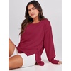image:imageANRABESS Womens Oversized Sweatshirts Crew Neck Long Sleeve Shirts Casual Loose Slit 2026 Fall Outfits Y2K Teen Girls ClothesRed