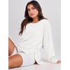 image:imageANRABESS Womens Oversized Sweatshirts Crew Neck Long Sleeve Shirts Casual Loose Slit 2026 Fall Outfits Y2K Teen Girls ClothesWhite