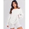 image:imageANRABESS Womens Oversized Sweatshirts Crew Neck Long Sleeve Shirts Casual Loose Slit 2026 Fall Outfits Y2K Teen Girls ClothesWhite