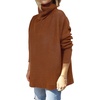 image:imageANRABESS Womens Oversized Turtleneck Batwing Sleeve Spilt Casual Loose Knit Tunic Pullover Sweater Tops 2026 Fall OutfitsAuburn